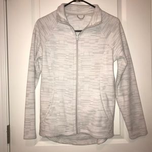 White and Grey Fleece Sweatshirt